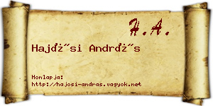 Hajósi András névjegykártya